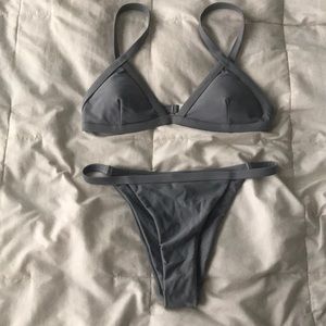 Grey Cheeky Bikini Set